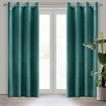 HOTOVÝ ZÁVES MELANIE 140X250CM TMAVOTYRKYSOVÝ