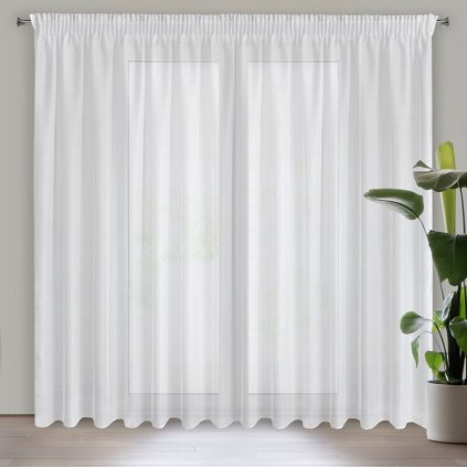 ZÁCLONA REBECCA NA PÁSKE 350 X 250 CM BIELA