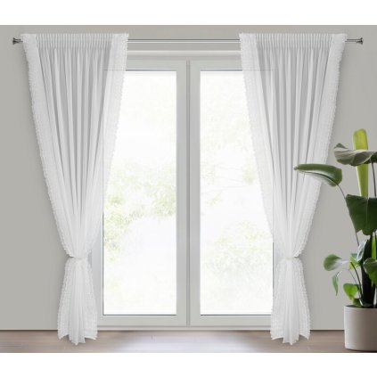 ZÁCLONA LUISA RIASIACA PÁSKA 140 X 270 CM BIELA