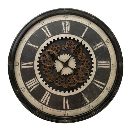 DEKORATÍVNE HODINY 81 ⌀ 76X8CM ČIERNE