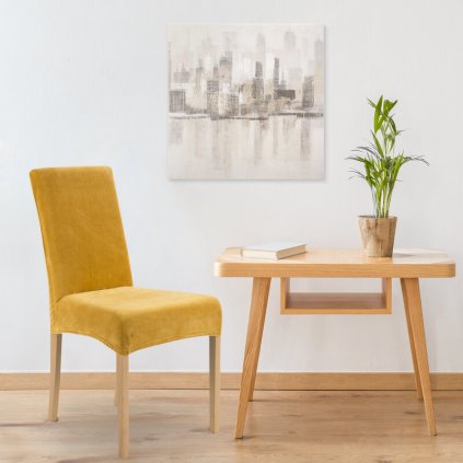 VODOODOLNÝ POŤAH NA STOLIČKU 04 HORČICOVÝ 35X55X30CM D91