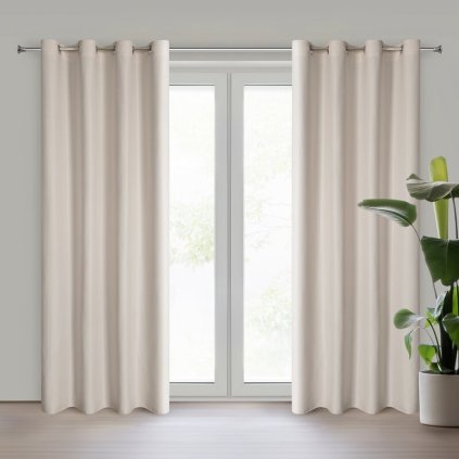 ZÁVES ADARI NA KRÚŽKOCH 140 X 250 CM BÉŽOVÁ