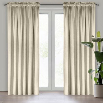 HOTOVÝ ZÁVES MELANIE NA PÁSKE 140X270CM KRÉMOVÝ