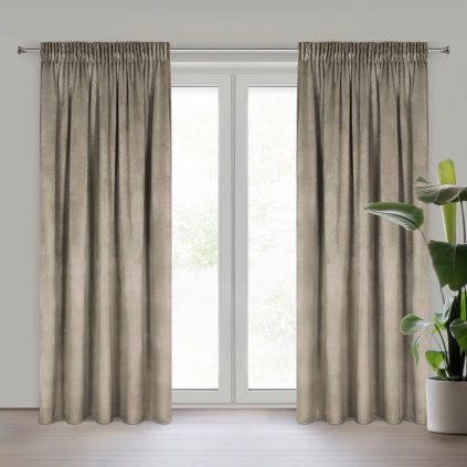 HOTOVÝ ZÁVES MELANIE NA PÁSKE 140X270CM HNEDÝ