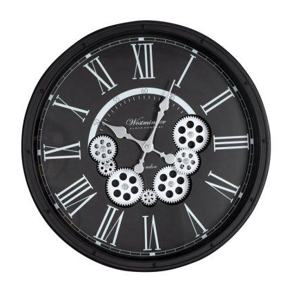 DEKORATÍVNE HODINY 85 ⌀ 48X8CM ČIERNE