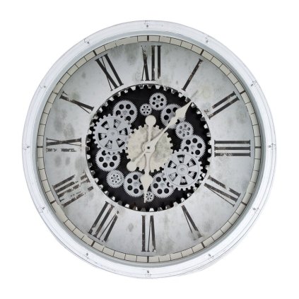 DEKORATÍVNE HODINY 86 ⌀ 72X8CM BIELE