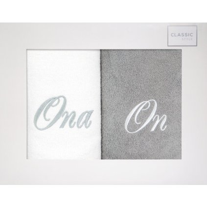 SADA UTERÁKOV ONA&ON 50X90CM BIELA, POPOLAVÁ