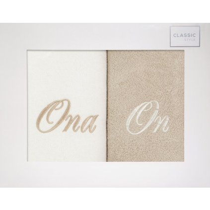 SADA UTERÁKOV ONA&ON 50X90CM KRÉMOVÁ, BÉŽOVÁ