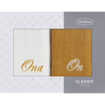 SADA OSUŠIEK ONA&ON 70X140CM STRIEBORNÁ, HORČICOVÁ