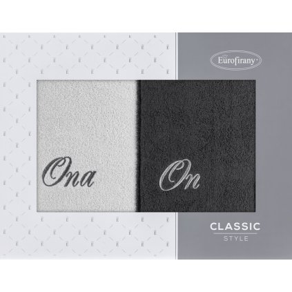 SADA UTERÁKOV ONA&ON 50X90CM STRIEBORNÁ, OCEĽOVÁ
