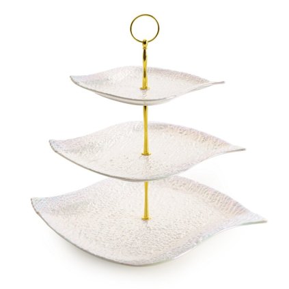 DEKORAČNÝ ETAŽÉR NINA(01) 27X28X30 CM PERLEŤOVÝ