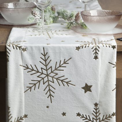 VIANOČNÁ ŠTÓLA 13B 40X140CM BIELA