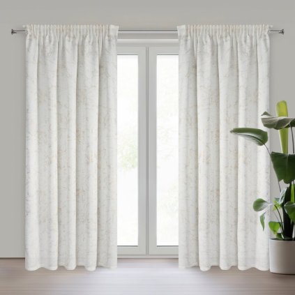 HOTOVÝ ZÁVES MARLENE NA PÁSKE 140X270CM KRÉMOVÝ