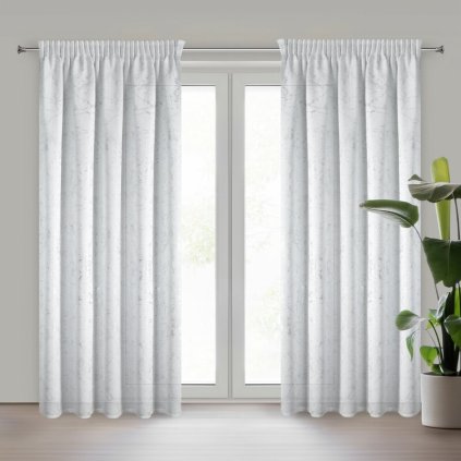 HOTOVÝ ZÁVES MARLENE NA PÁSKE 140X270CM BIELY