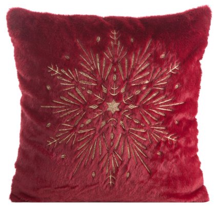 VIANOČNÁ OBLIEČKA NA VANKÚŠ 119F 45X45CM BORDOVÁ