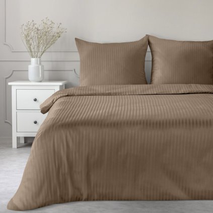 POSTEĽNÉ OBLIEČKY SATÉNOVÉ VERA 140X200CM 70X80CM/X1 HNEDÉ