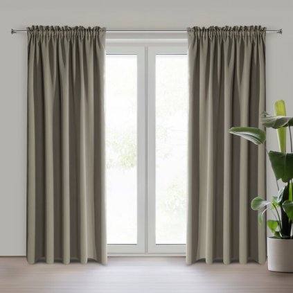 HOTOVÝ ZÁVES ADLEY NA PÁSKE 135X270CM TMAVOBÉŽOVÝ