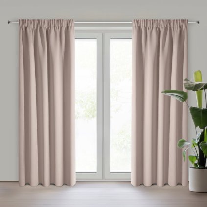 HOTOVÝ ZÁVES ADLEY NA PÁSKE 135X270CM PÚDROVÝ