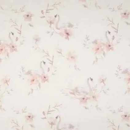 Teplákovina digital Organic - Labute na pudrovom