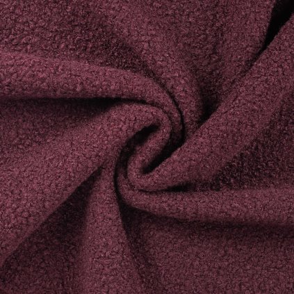 Kabátovina Boucle Maxi - Bordová