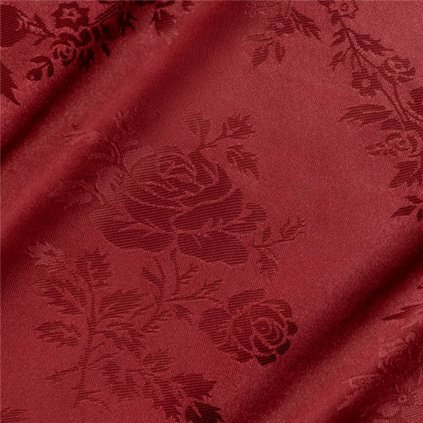 Šatovka Satén Žakard Folk - Bordová