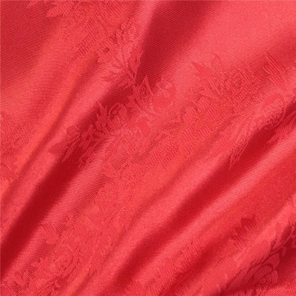 Šatovka Satén Žakard Folk - Červená