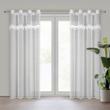 HOTOVÁ ZÁCLONA KIARA 140X250CM BIELA