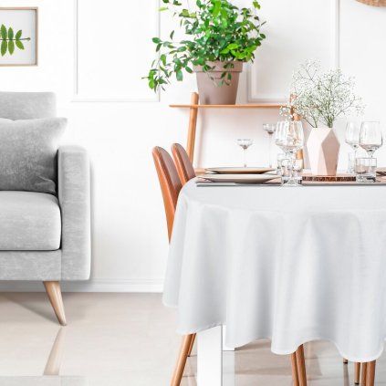 OBRUS KATE Ø150CM BIELY