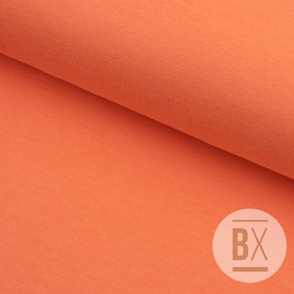 Teplákovina s lycrou - Oranžová broskyňová