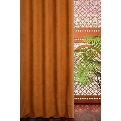 232 hotovy zaves terra collection morocco 140x250 na kruzkoch oranzova