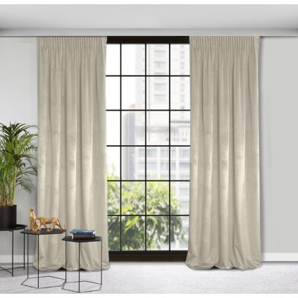 ZÁVES DESIGN91 ROSA NA PÁSKE 140X270 CM BÉŽOVÁ