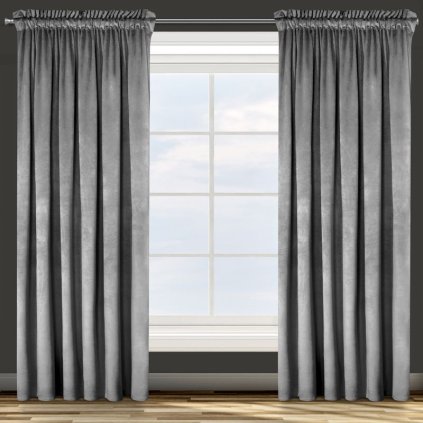 ZÁVES DESIGN91 ROSA NA PÁSKE 140X270 CM SIVÁ OCEĽOVÁ