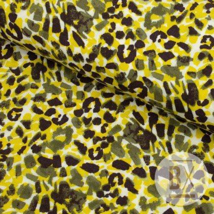 Viskóza vzor - Yellow Animal Pattern