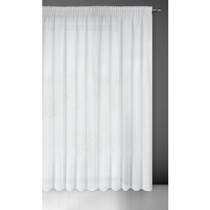 ZÁCLONA VIOLA NA PÁSKE 400X250 CM BIELA