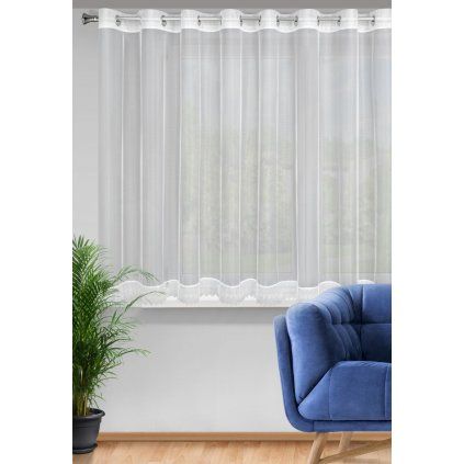 ZÁCLONA SARI 400X145 CM BIELA