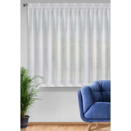 ZÁCLONA SIBEL NA PÁSKE 300X150 CM BIELA