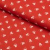 Bavlna ľudový vzor - Kvet mini na červenom