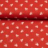 Bavlna ľudový vzor - Kvet mini na červenom