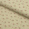Bavlna vzorovaná - Vínové kvietky na béžovom
