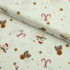 Bavlna vzorovaná - Vianoce Snehuliak a sob na bielom