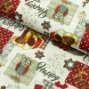 Bavlna digital - Vianoce Patchwork sovy a soby