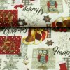 Bavlna digital - Vianoce Patchwork sovy a soby