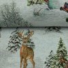 Gobelín Vianoce - Lurex jeleň na sivom