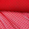 Tyl elastický "4-way" s bodkou - Červená