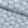 Bavlna vzorovaná - Sloníky na modrom