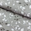Bavlna vzorovaná - Lístky na sivom