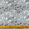 Bavlna vzorovaná - Lístky na sivom