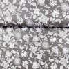Bavlna vzorovaná - Biele kvietky na sivom