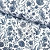 Bavlna vzorovaná - Tmavomodré lúčne kvety na bielom