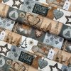 Bavlna digital - Vianoce Patchwork prírodný